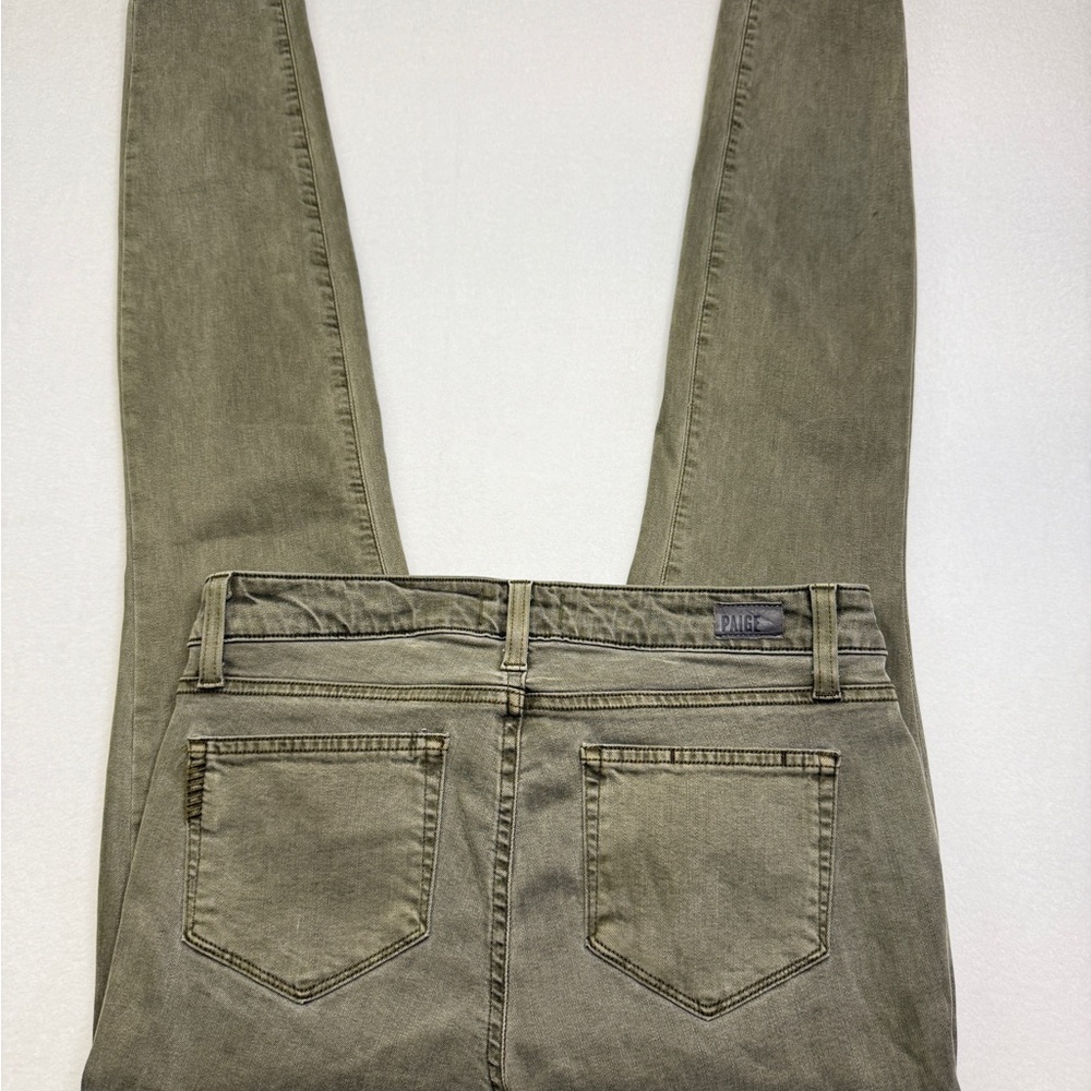 PAIGE Olive Green Denim Pants - Picture 4 of 5